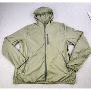 Alpine Design Lightweight Jacket Packable Rain Hiking Camping Hooded Green Sz XL